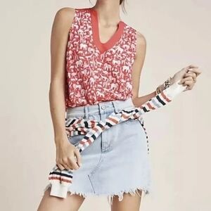 Maeve Red Elephant Pattern Tank Top